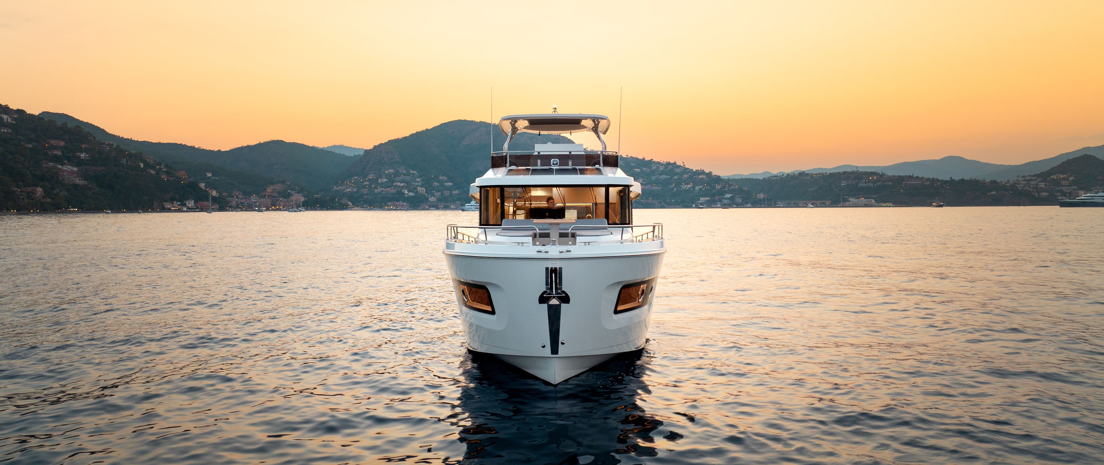 Beneteau Swift Trawler 54 at sunset