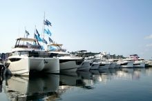 Boats in a lineup at Boats Afloat in Seattle